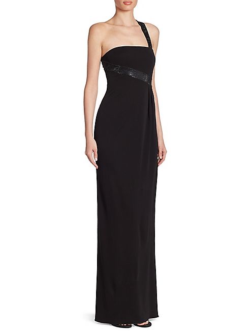 Armani Collezioni - Matt Crystal-Strap Jersey Gown