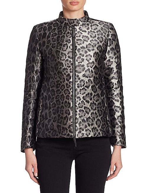 Armani Collezioni - Leopard-Print Puffer Coat