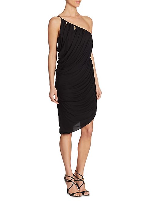 Halston Heritage - One-Shoulder Drape Dress