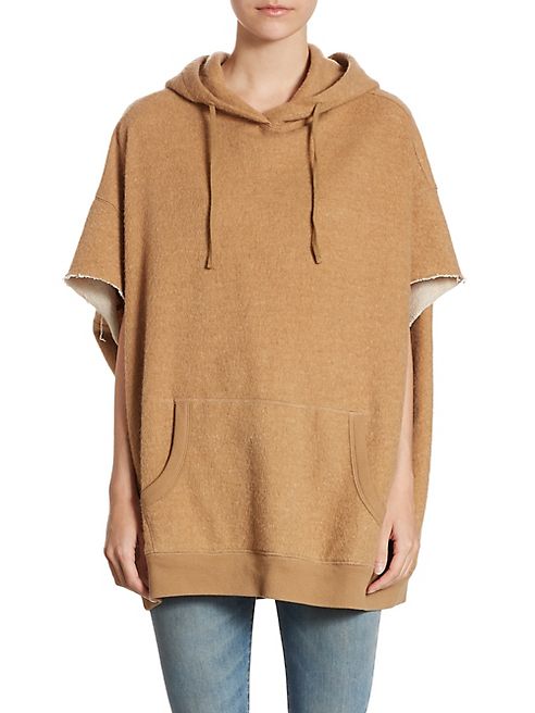 R13 - Cotton & Camel Hair Hooded Sweatshirt