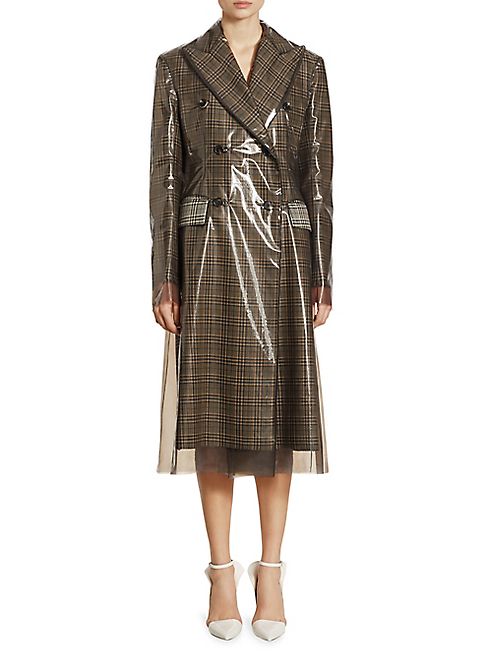 Calvin Klein Collection - Plastic Wool Plaid Coat