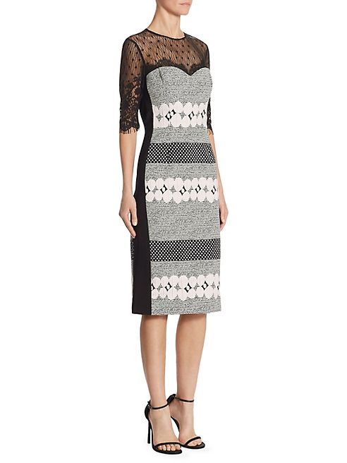 Teri Jon by Rickie Freeman - Geometric Lace Dress