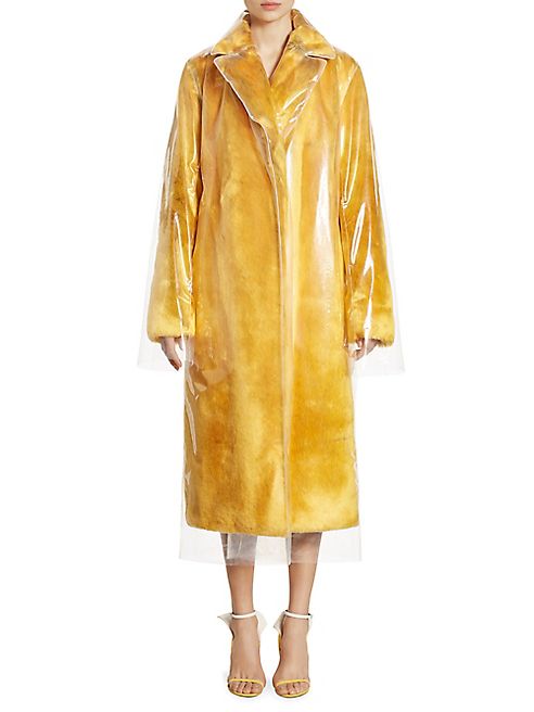 Calvin Klein Collection - Faux Fur Plastic Coat