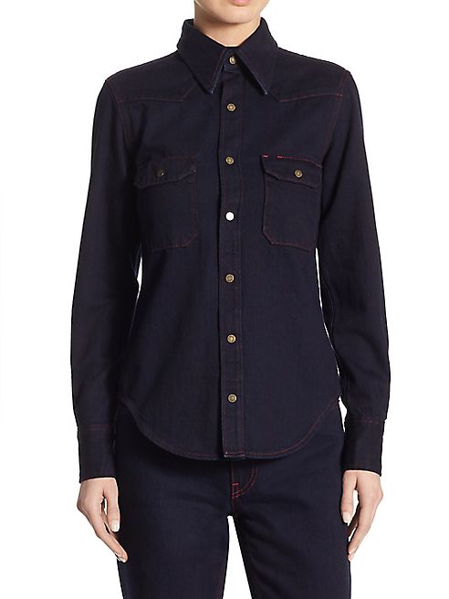 Calvin Klein Collection - Denim Button-Front Shirt