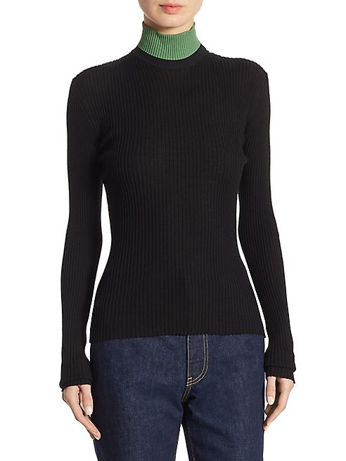 Calvin Klein Collection - Ribbed Wool Turtleneck Sweater