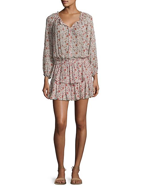 LOVESHACKFANCY - Popover Floral Silk Dress