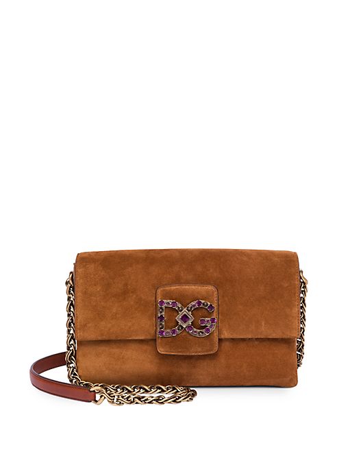 Dolce & Gabbana - Logo Suede Shoulder Bag