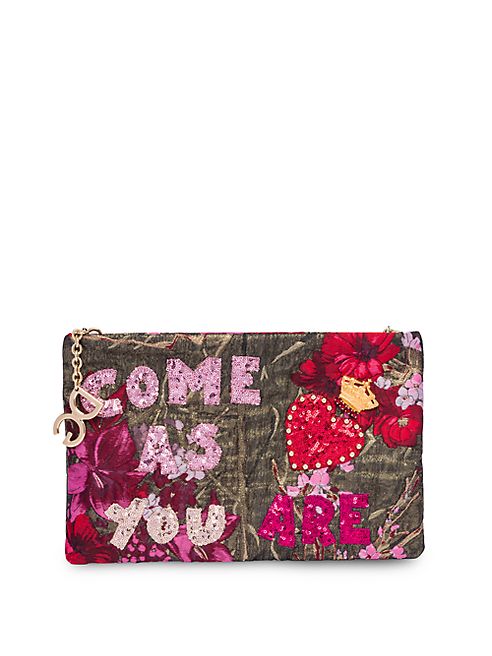 Dolce & Gabbana - Sequined Floral Zip Clutch