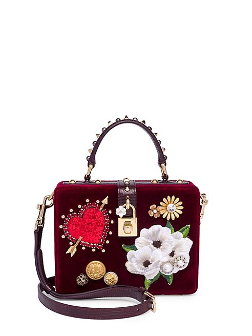 Dolce & Gabbana - Embellished Velvet Top-Handle Bag