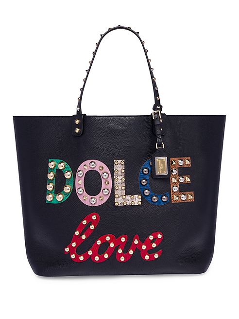 Dolce & Gabbana - Studded Logo Leather Tote