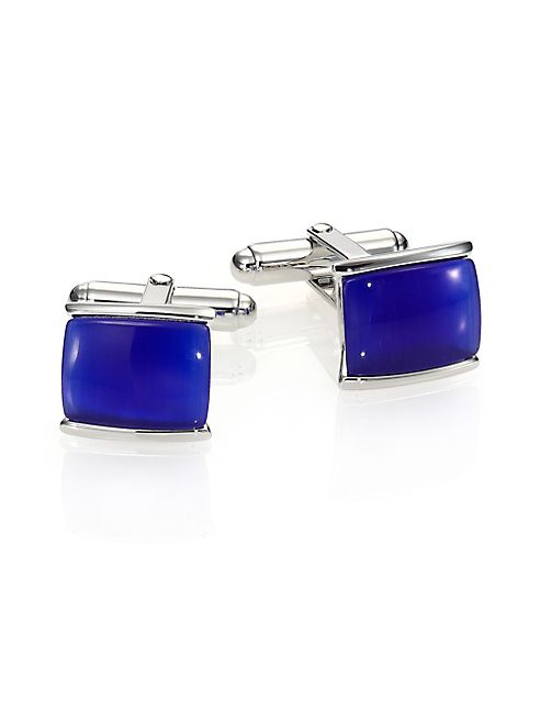 David Donahue - Blue Tiger's Eye & Sterling Silver Cuff Links