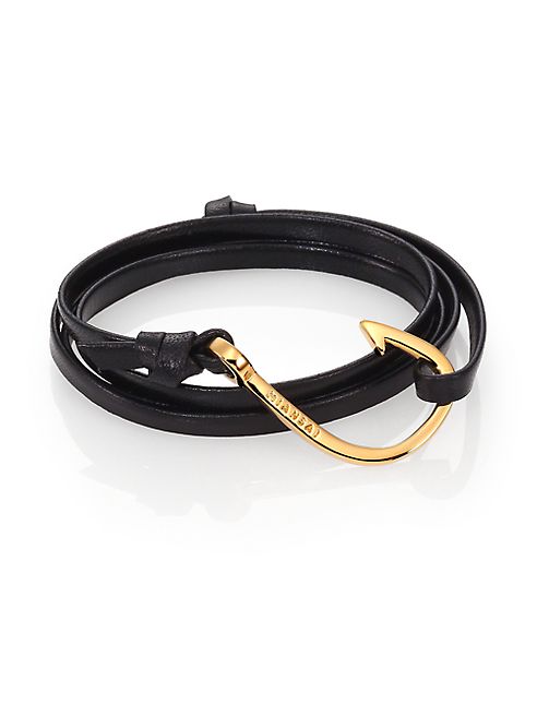 Miansai - Hook Leather Bracelet/Goldtone