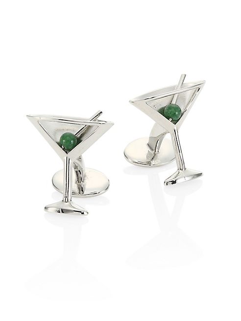 David Donahue - Jade Olives Martini Glass Cuff Links