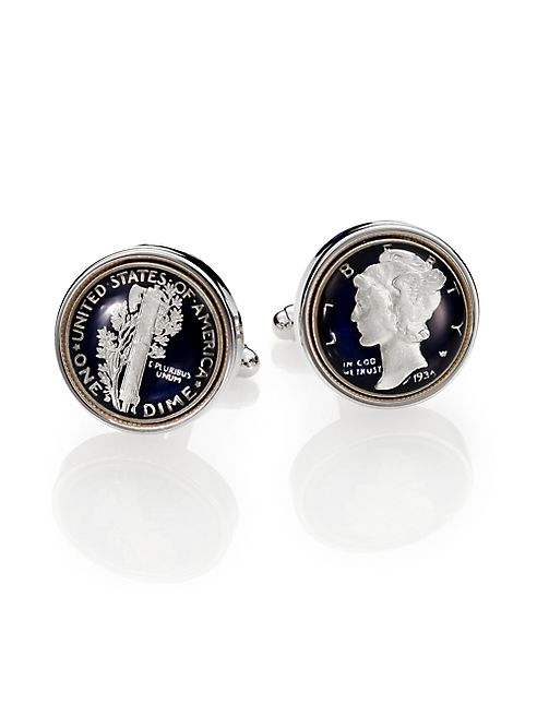 David Donahue - Sterling Silver Mercury Dime Cuff Links