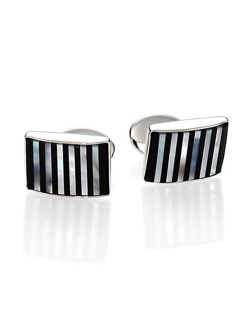 David Donahue - Sterling Silver, Onyx & Mother Of Pearl Cuff Links