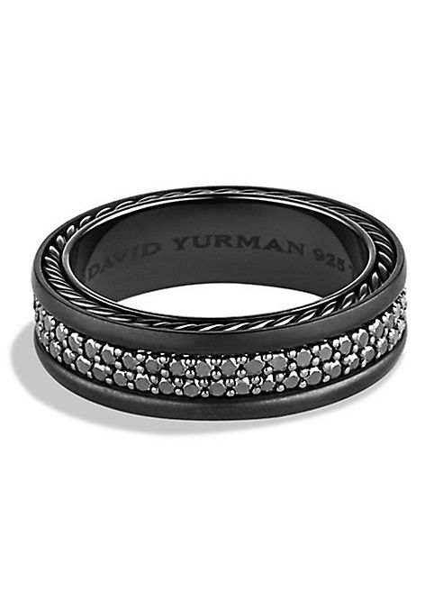 David Yurman - Streamline Two-Row Black Diamond Band Ring