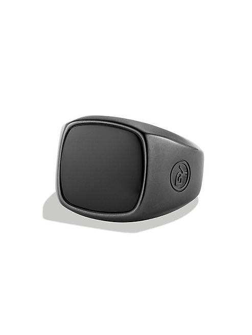 David Yurman - Exotic Stone Black Onyx Signet Ring