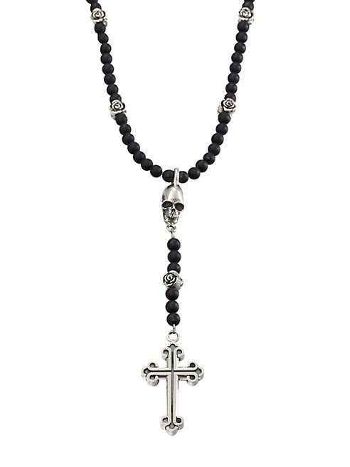 King Baby Studio - Onyx Beaded Rosary Necklace