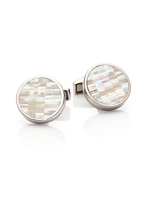 Tateossian - Mother-Of-Pearl & Sterling Silver Bamboo Cuff Links