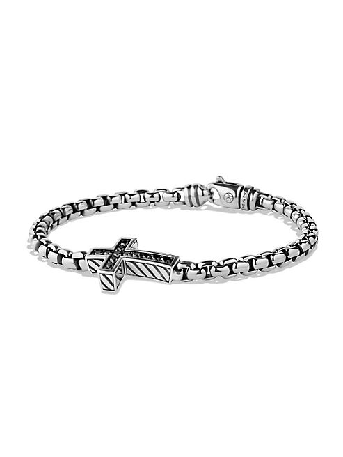 David Yurman - Pavé Black Diamond Cross Bracelet