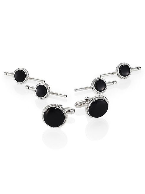 David Donahue - Sterling Silver & Onyx Stud Set