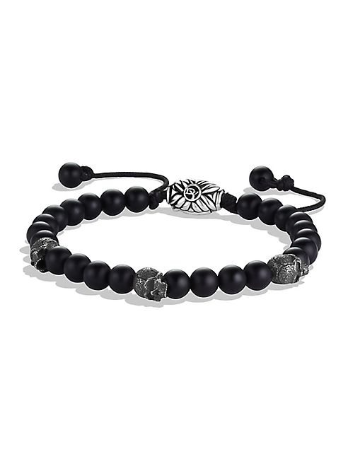 David Yurman - Spiritual Beads Black Onyx Skull Bracelet