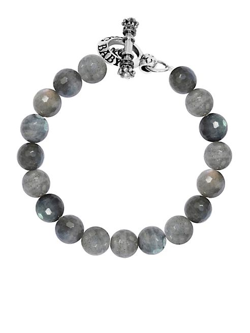 King Baby Studio - Labradorite Sterling Silver Beaded Toggle Bracelet