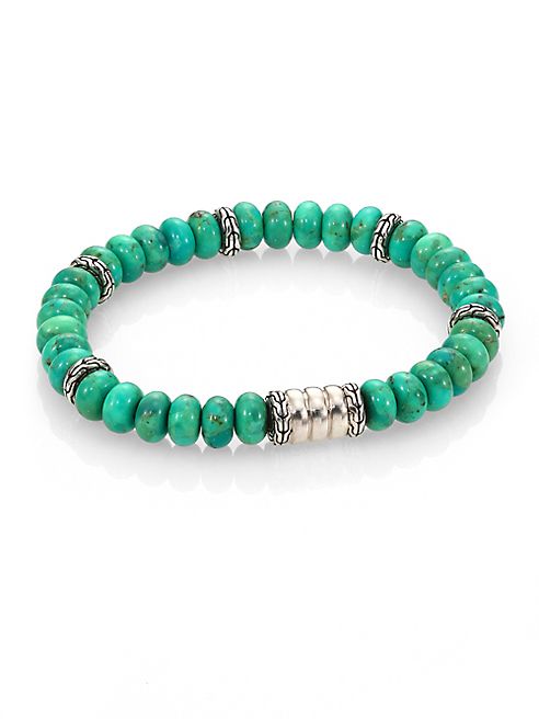 John Hardy - Batu Bedeg Sterling Silver Bracelet/Mohave Green Turquoise