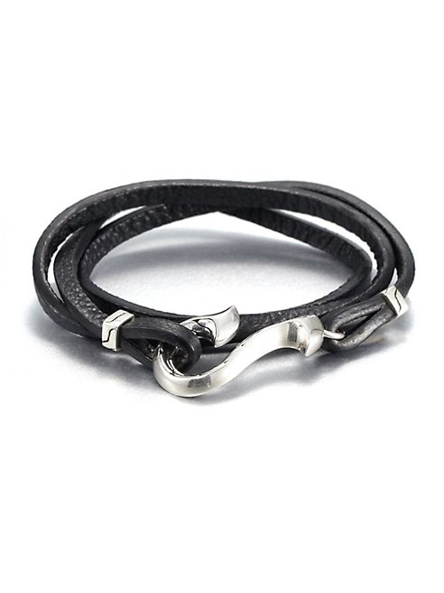 John Hardy - Sterling Silver and Leather Wrap Bracelet