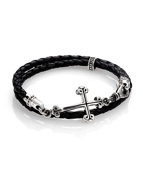 King Baby Studio - Cross Double-Wrap Leather Bracelet