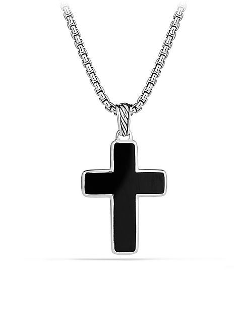 David Yurman - Onyx Sterling Silver Exotic Stone Cross