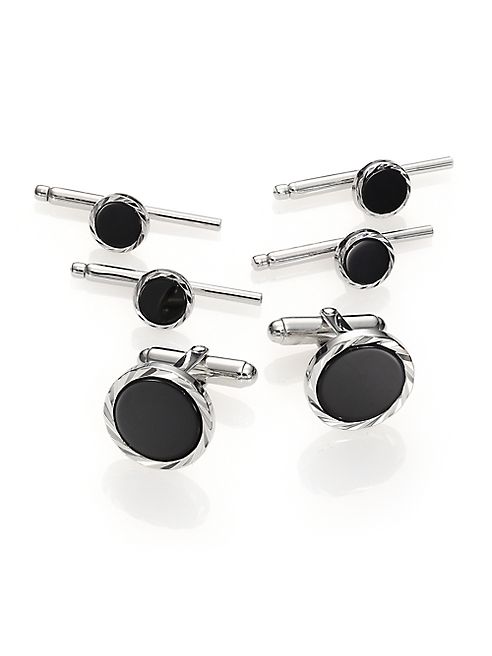 David Donahue - Onyx & Sterling Silver Stud Set