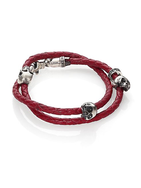 King Baby Studio - Thin-Braided Double Wrap Leather Bracelet