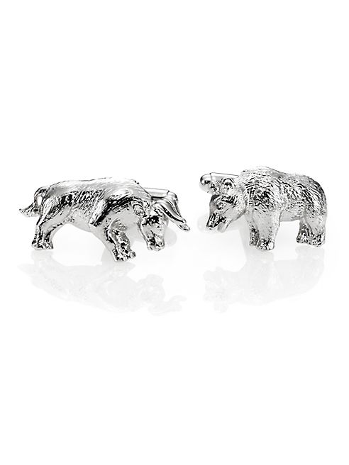 David Donahue - Sterling Silver Bull & Bear Cuff Links