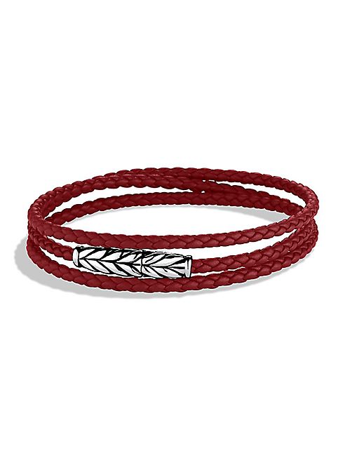 David Yurman - Chevron Triple-Wrap Leather Bracelet