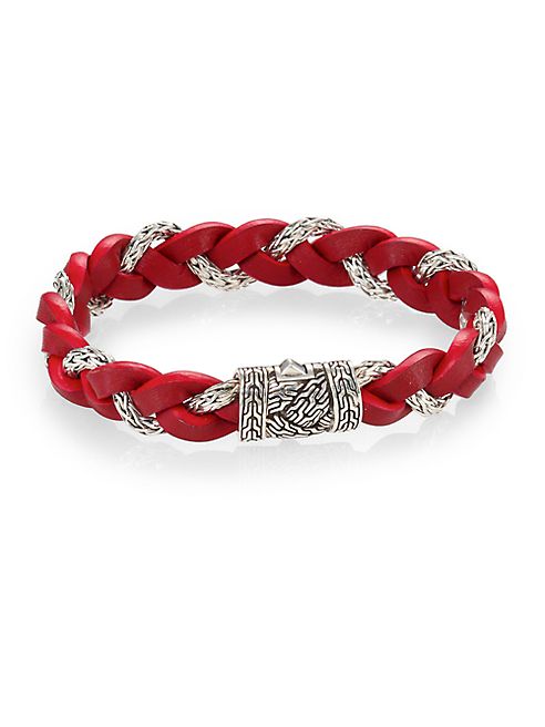 John Hardy - Leather and Silver Braided Bracelet