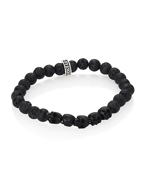 King Baby Studio - Sterling Silver & 8mm Lava Rock Bead Bracelet