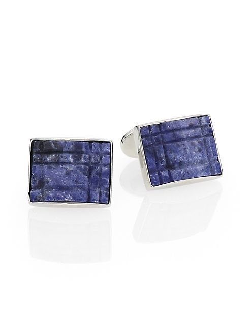 David Donahue - Plaid Sodalite & Sterling Silver Cuff Links