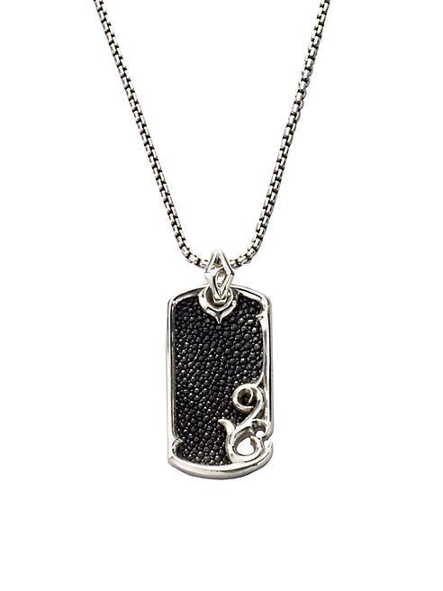 Stephen Webster - Leather & Silver Dogtag Necklace