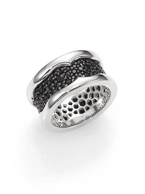 Stephen Webster - Sterling Silver and Black Sapphire Ring