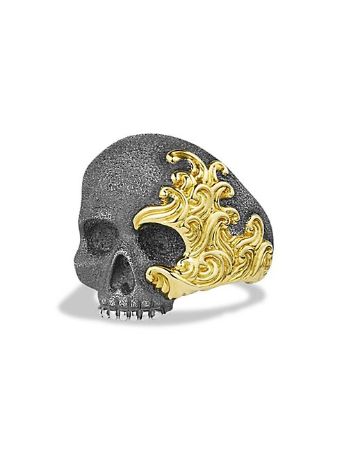 David Yurman - Waves Large Gold Skull Ring