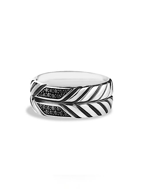 David Yurman - Modern Chevron Band Ring with Black Diamonds