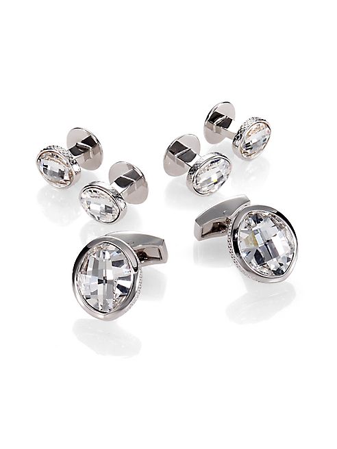 Tateossian - Swarovski Crystal Pure Leaf Stud Set