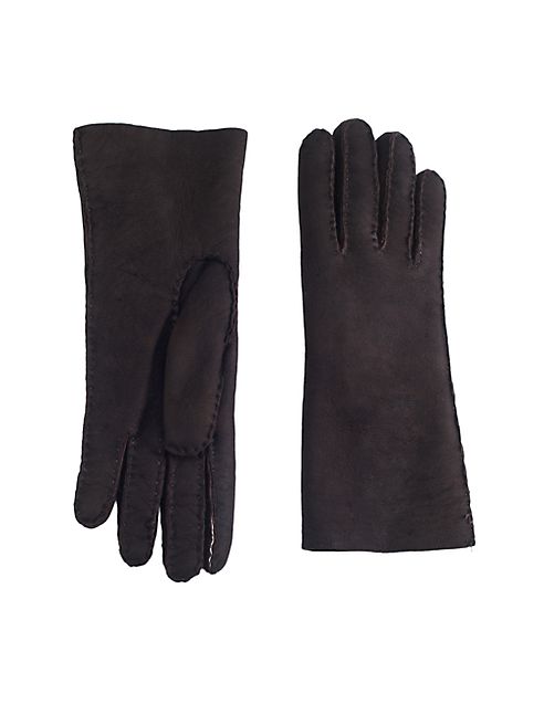 Saks Fifth Avenue Collection - Suede Shearling-Lined Gloves