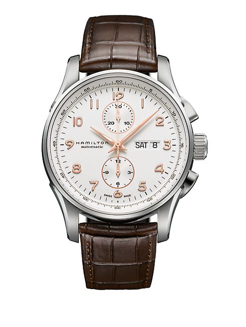 Hamilton - Jazzmaster Maestro Auto Chrono Stainless Steel & Embossed Leather Strap Watch