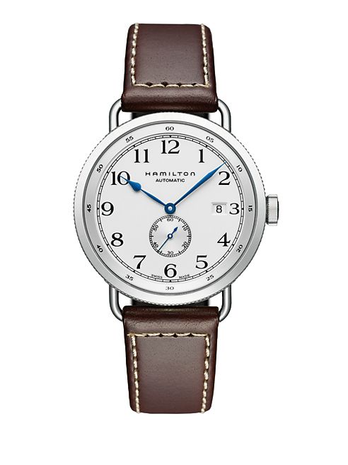 Hamilton - Khaki Navy Pioneer Auto Stainless Steel & Leather Strap Watch