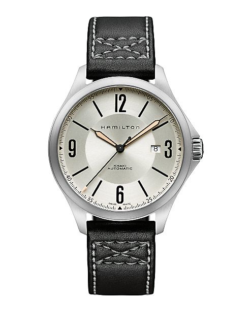 Hamilton - Khaki Aviation Auto Stainless Steel & Leather Strap Watch