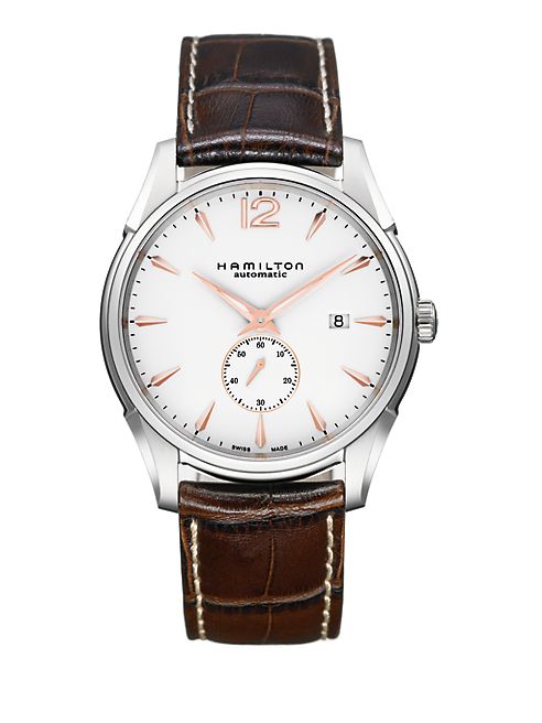 Hamilton - Jazzmaster Small Second Auto Stainless Steel & Embossed Leather Strap Watch