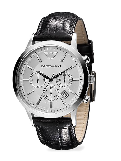 Emporio Armani - Slim Stainless Steel Chronograph Watch