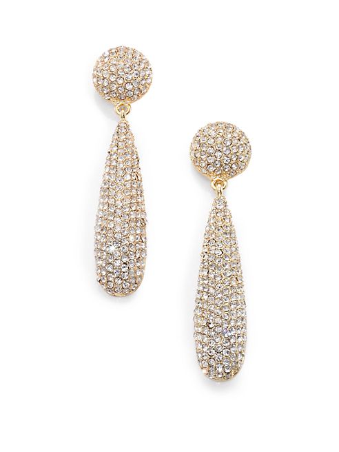 Kenneth Jay Lane - Pavé Teardrop Earrings/Goldtone